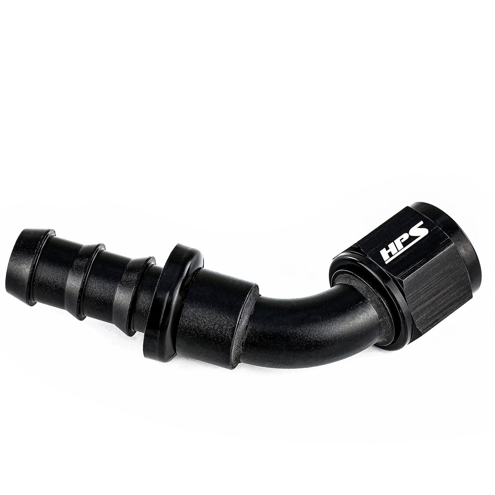 HPS Performance Black Aluminum Push-on Hose End to AN Female Fitting 60 Degree