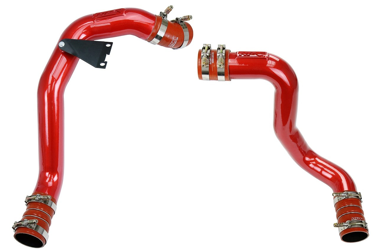 HPS Hot & Cold Side Side Intercooler Charge Pipe Kit for 03-07 Ford F-Series Super Duty 6.0L Diesel - red product photo