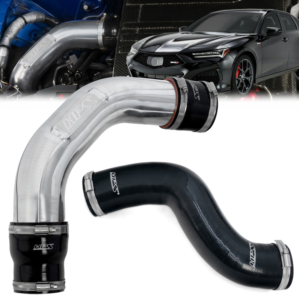 17-164P HPS Polish Hot & Cold Side Intercooler Charge Pipe Hose Kit For 21-25 TLX Type-S