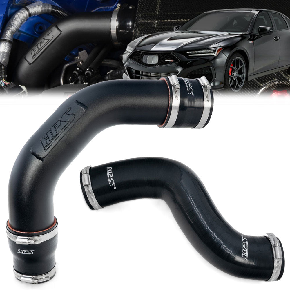 17-164WB HPS Black Hot & Cold Side Intercooler Charge Pipe Hose Kit For 21-25 TLX Type-S