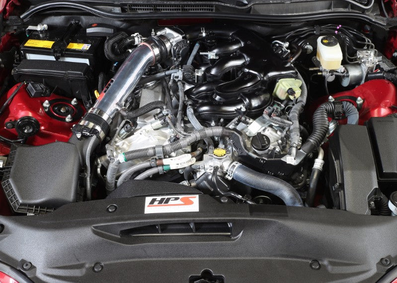 HPS Post MAF Air Intake Tube for 2014-2016 Lexus IS250 2.5L V6 Non F-Sport, installed engine bay view