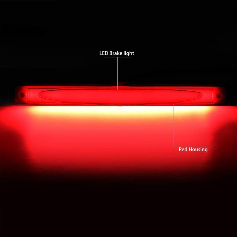 Chrome Housing Red Lens LED Rear 3RD Third Brake Light Lamp For 05-13 Corvette