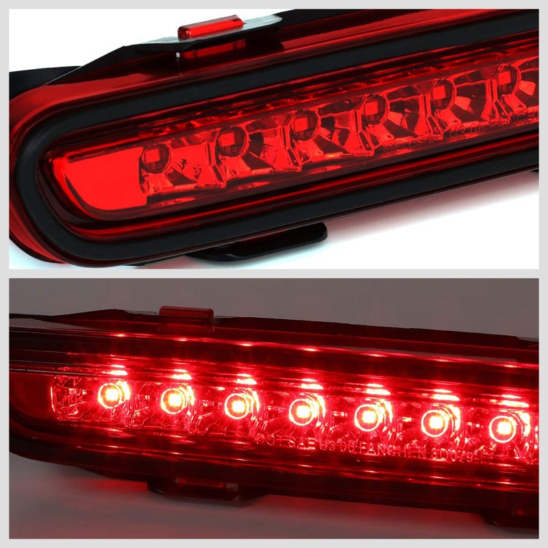 Red Lens/Chrome Housing Full LED Rear Third Brake Light for 06-10 Dodge Charger