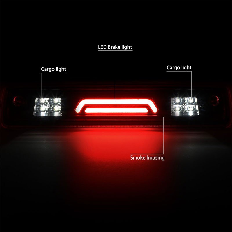 Black Housing Smoked Lens 3D LED Third Brake+Cargo Light For 15-18 Colorado
