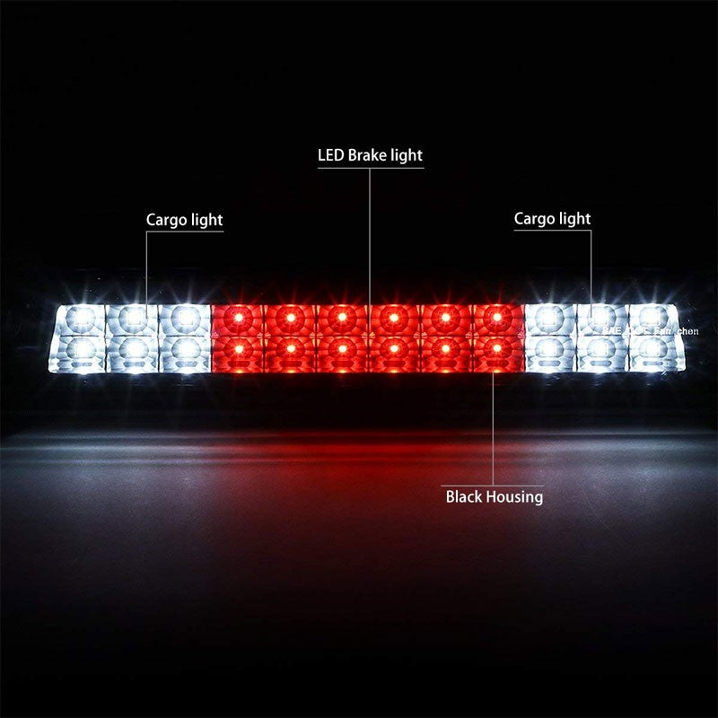 Black Housing Clear Lens LED Rear Cargo+3RD Third Brake Light For 15-18 Canyon