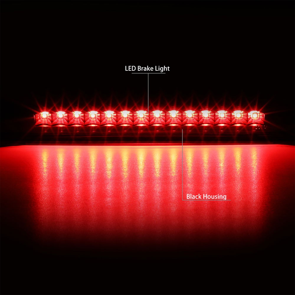 Black Housing/Clear Lens LED Rear Tail Third Brake Light For 02-09 GMC Envoy