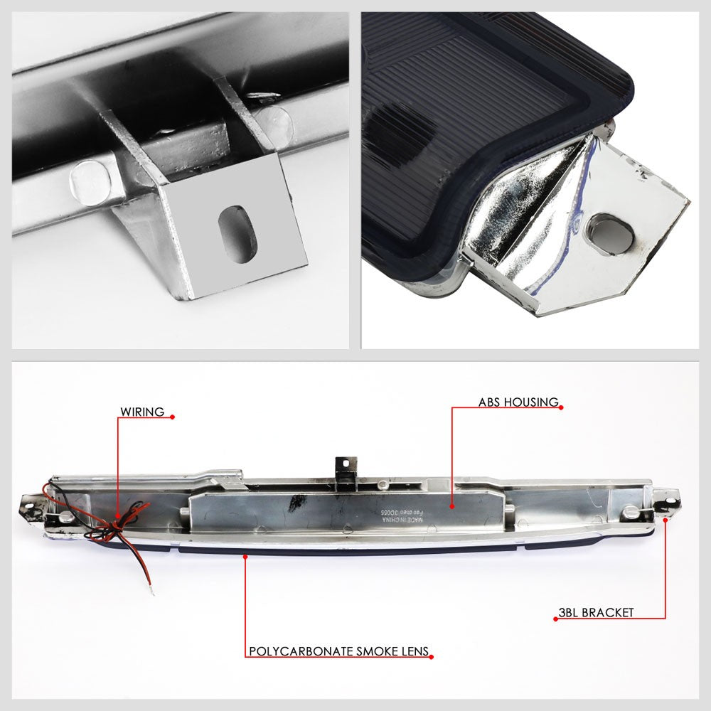 Chrome Housing/Smoke Lens LED Rear Tail Third Brake Light For 02-09 GMC Envoy