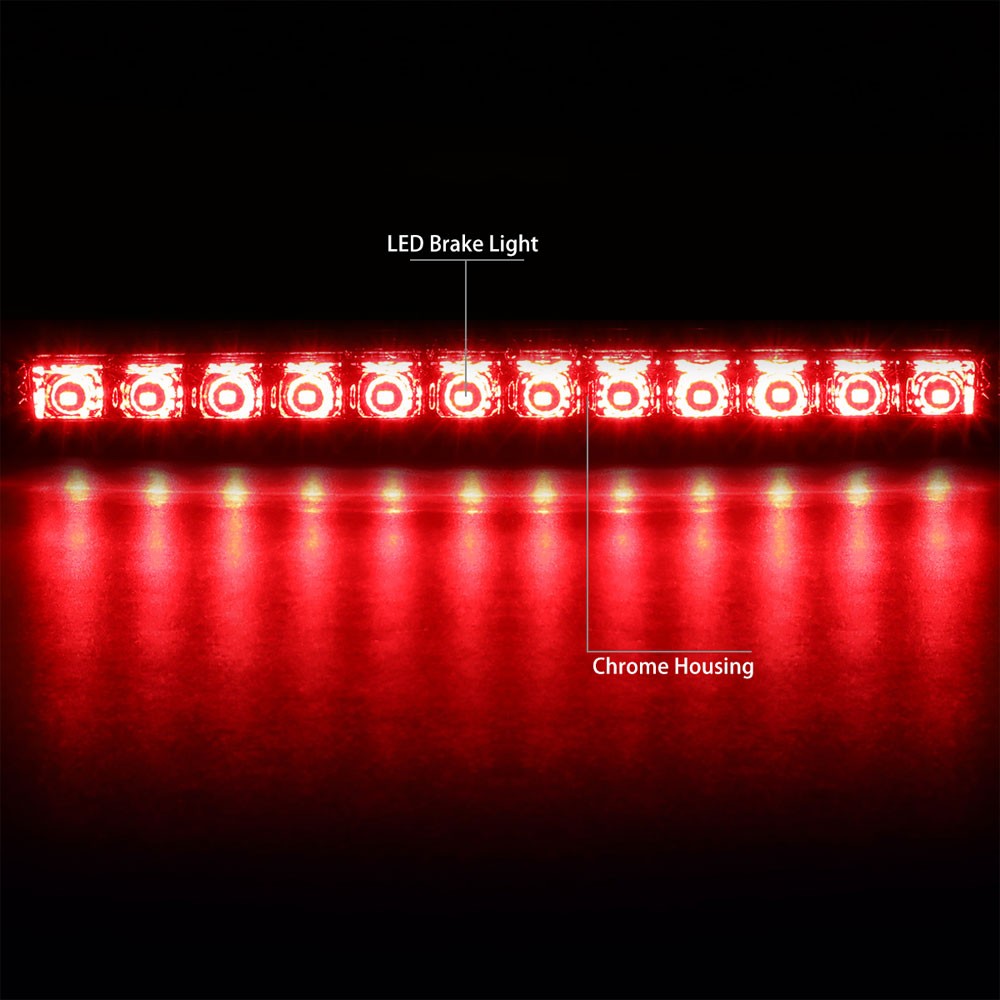Chrome Housing/Clear Lens LED Rear Tail Third Brake Light For 15-18 Chevy Trax