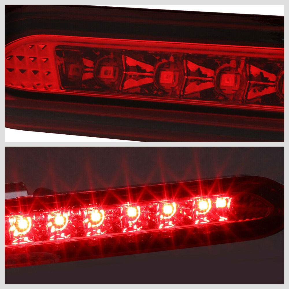 Chrome Housing/Red Lens LED Rear Tail Third Brake Light For 15-18 Chevrolet Trax