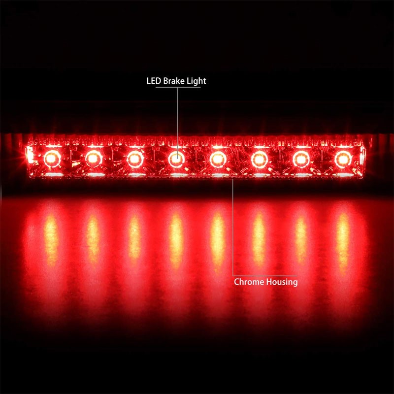 Clear Len/Chrome Housing Full LED Rear Third Brake Light for 10-16 Dodge Journey