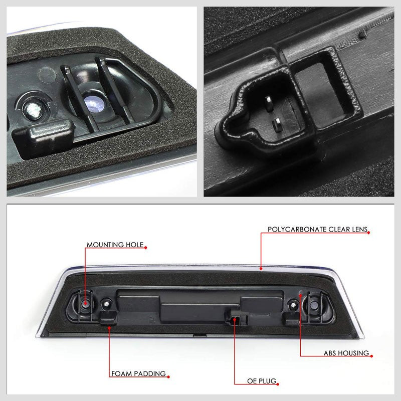 Clear Len/Chrome Housing Full LED Rear Third Brake Light for 10-16 Dodge Journey