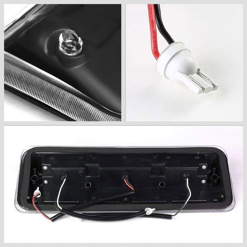 Black Housing Clear Lens 3D LED Rear Cargo+3RD Third Brake Light For 04-08 Lobo