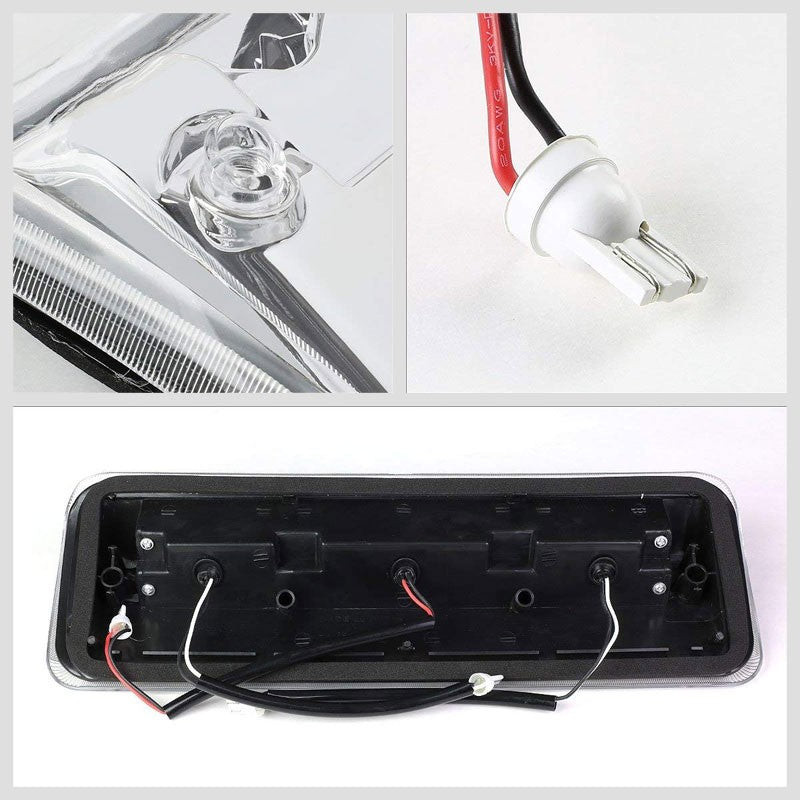 Chrome Housing Clear Lens 3D LED Rear Cargo+3RD Third Brake Light For 04-08 Lobo
