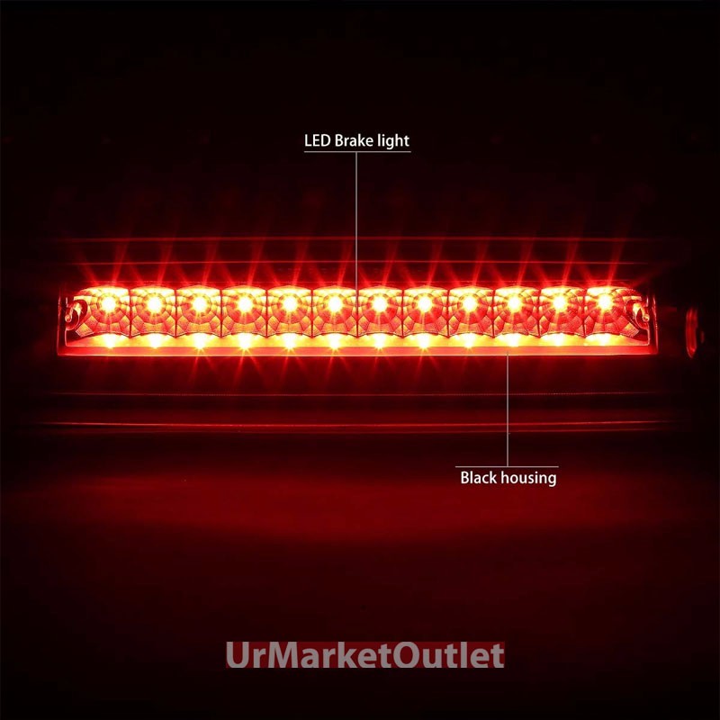 Black Housing Clear Len Third Brake Red LED Light For Ford 02-12 Explorer U502