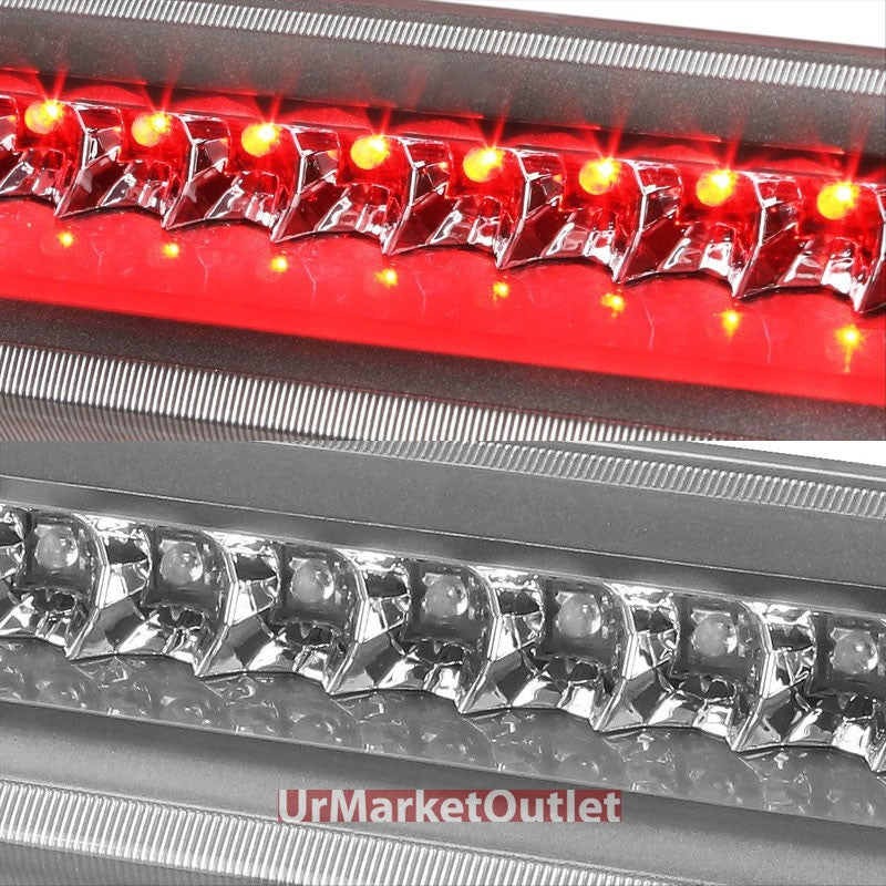 Chrome Housing Clear Len Third Brake Red LED Light For Ford 02-12 Explorer U502