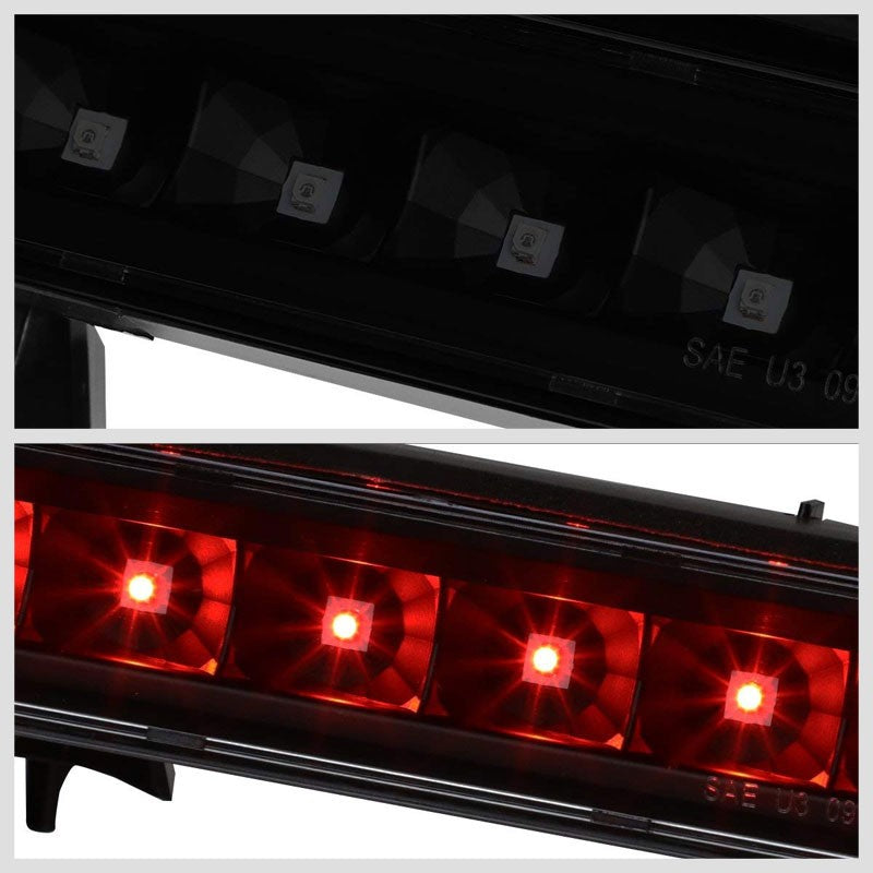 Black Housing Smoked Len LED Rear 3RD Third Brake Light Lamp For 12-18 Ford Flex