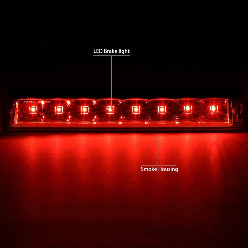 Chrome Housing Smoked Lens Red LED Third Brake Light For 08-09 Ford Taurus X