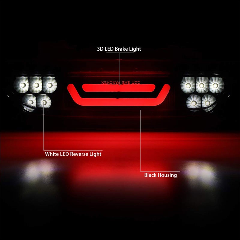 Clear Lens/Black Housing 3D LED Rear Third Brake Light for 15-18 Ford Mustang