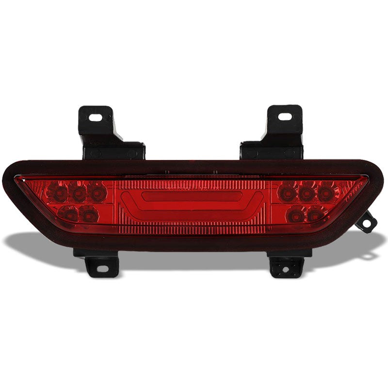 Red Lens/Chrome Housing 3D LED 3RD Tail Third Brake Light for 15-18 Ford Mustang