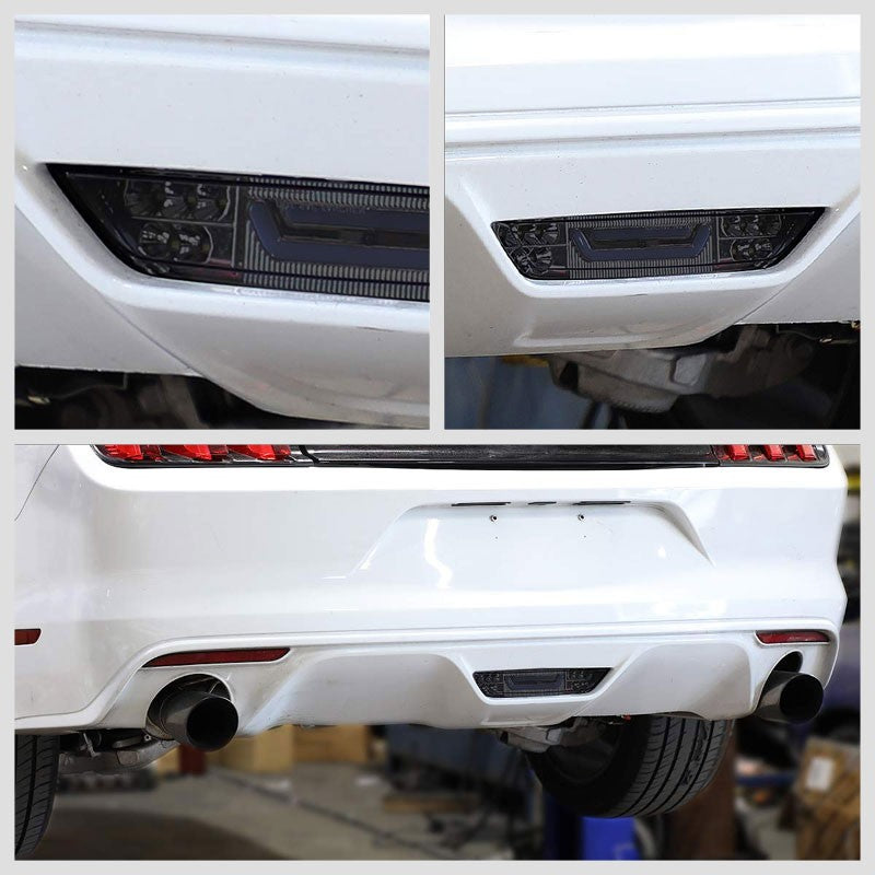 Smoke Lens/Chrome Housing 3D LED Tail Third Brake Light for 15-18 Ford Mustang