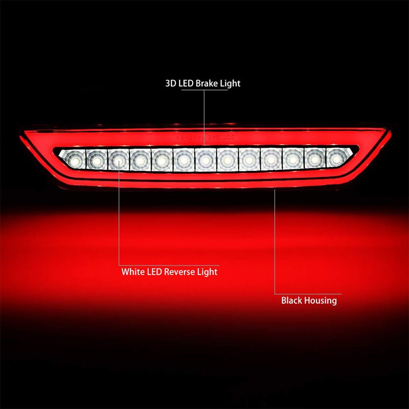 Clear Lens/Black Housing Full LED Rear Third Brake Light for 15-18 Ford Mustang