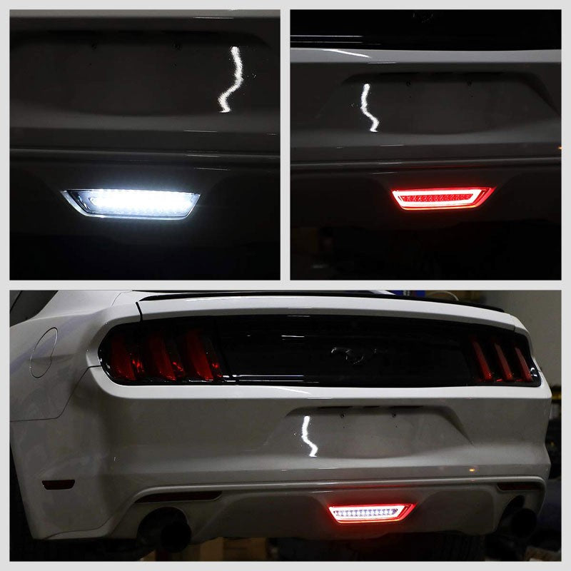 Clear Lens/Chrome House Full LED Rear Third Brake Light for 15-18 Ford Mustang