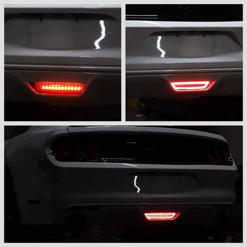 Red Lens/Chrome Housing Full LED Rear Third Brake Light for 15-18 Ford Mustang