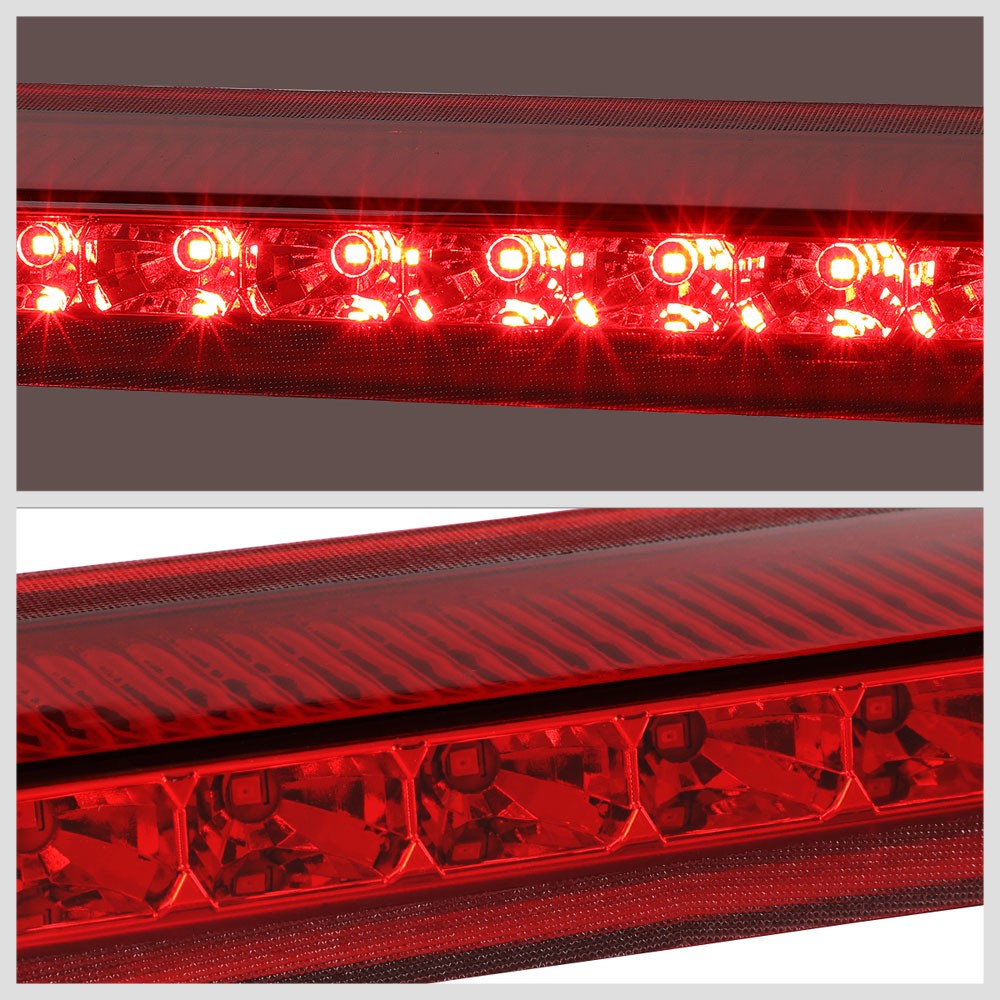 Chrome Housing/Red Lens LED Rear Tail Third Brake Light For 99-04 Ford Mustang