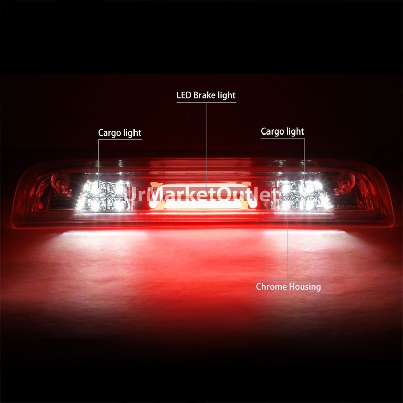 Clear Lens/Chrome LED Rear 3RD Third Brake Light Lamp For 14-20 Silverado/Sierra