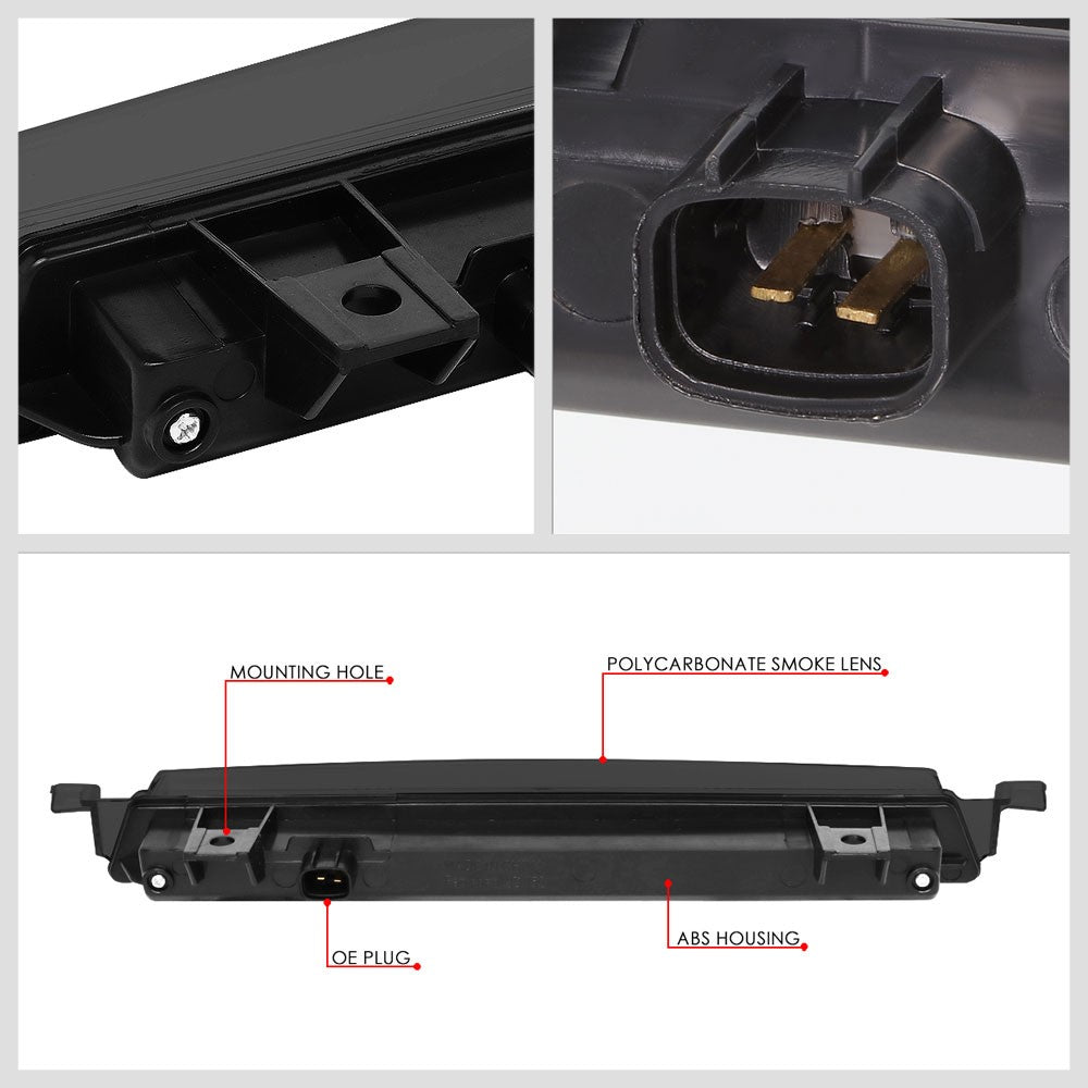 Black Housing/Smoke Lens LED Rear Third Brake Light For 09-17 Chevrolet Traverse