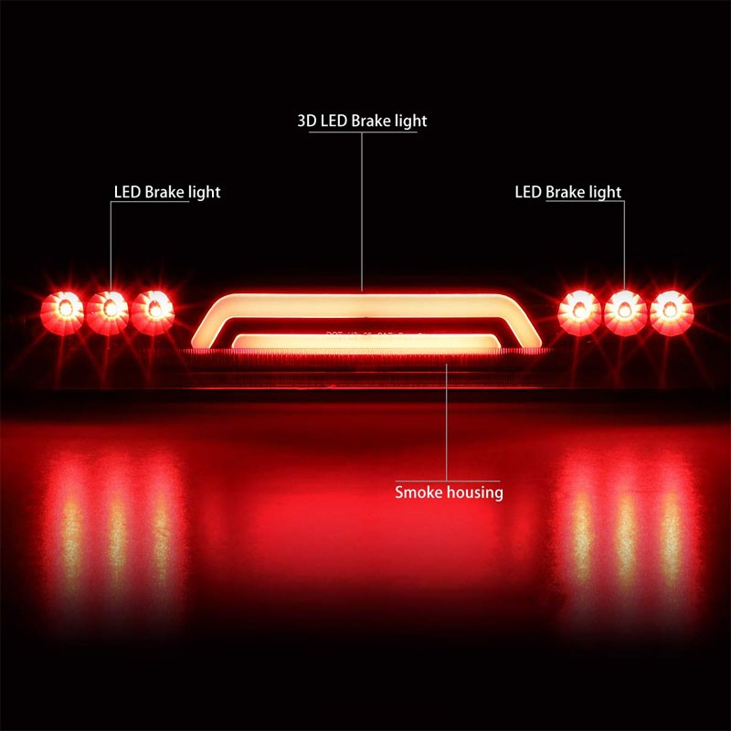 3D LED Rear Third Brake Light Black Housing Smoke Lens For 00-06 GMC Yukon