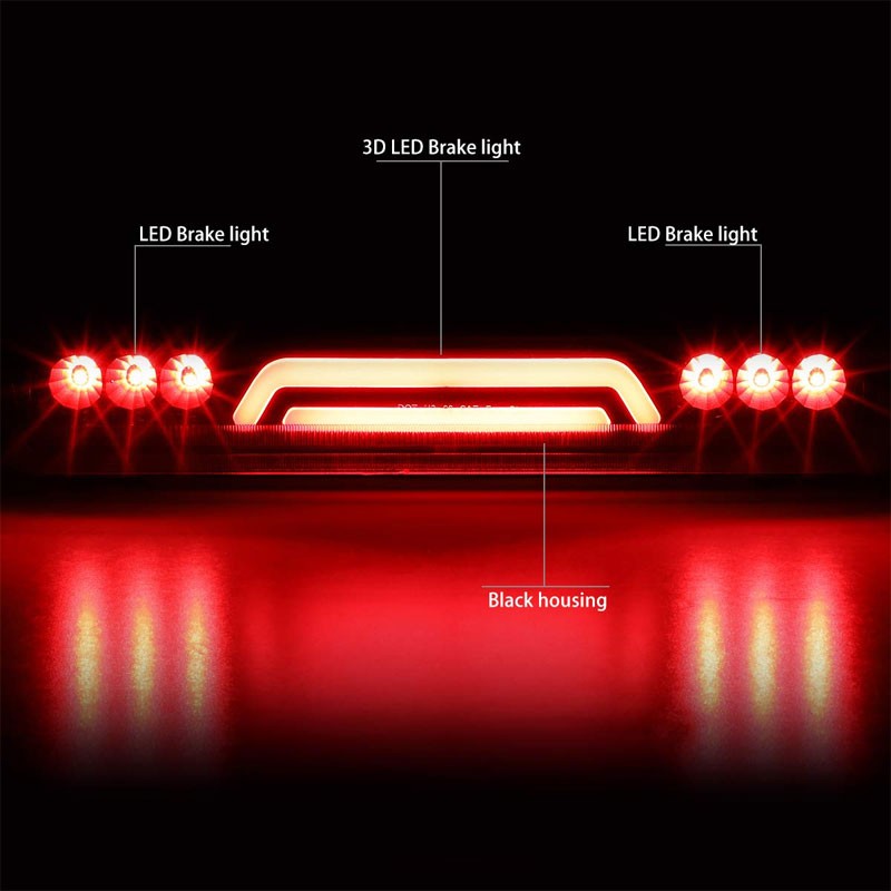 3D LED Rear Third Brake Light Black Housing Clear Lens For 00-06 GMC Yukon