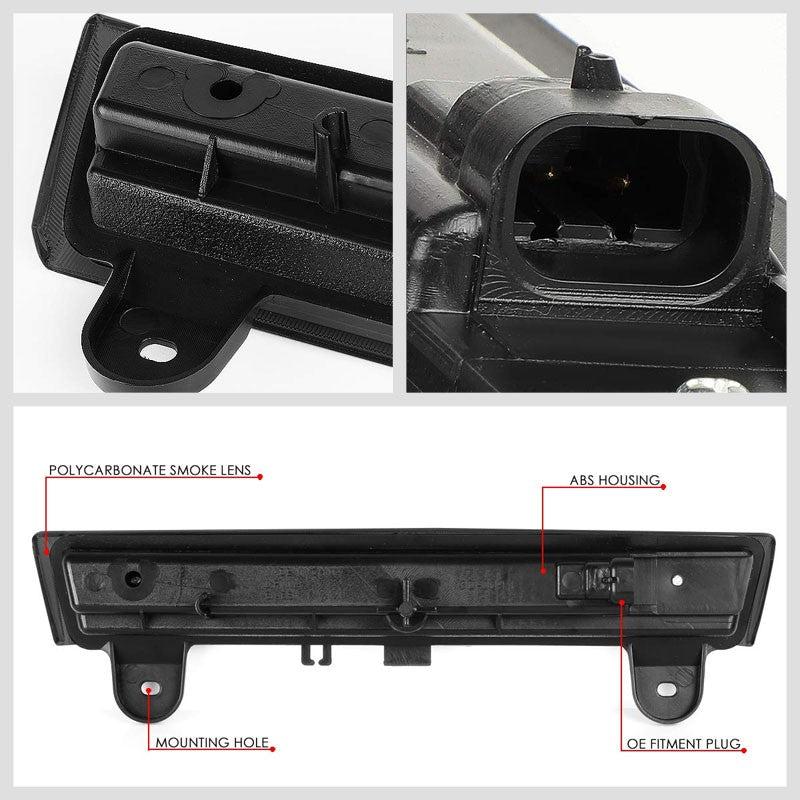 3D LED Rear Third Brake Light Chrome Housing Smoke Lens For 00-06 GMC Yukon XL