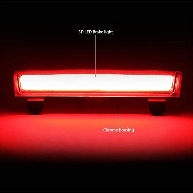 3D LED BAR Rear Third Brake Light Chrome Housing Clear Len For 00-06 Chevy Tahoe