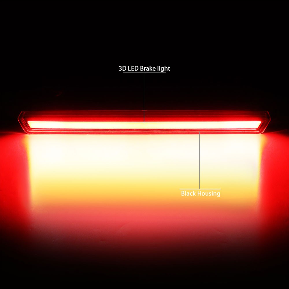 Black Housing/Clear Lens LED Rear Tail Third Brake Light For 15-20 Chevy Tahoe