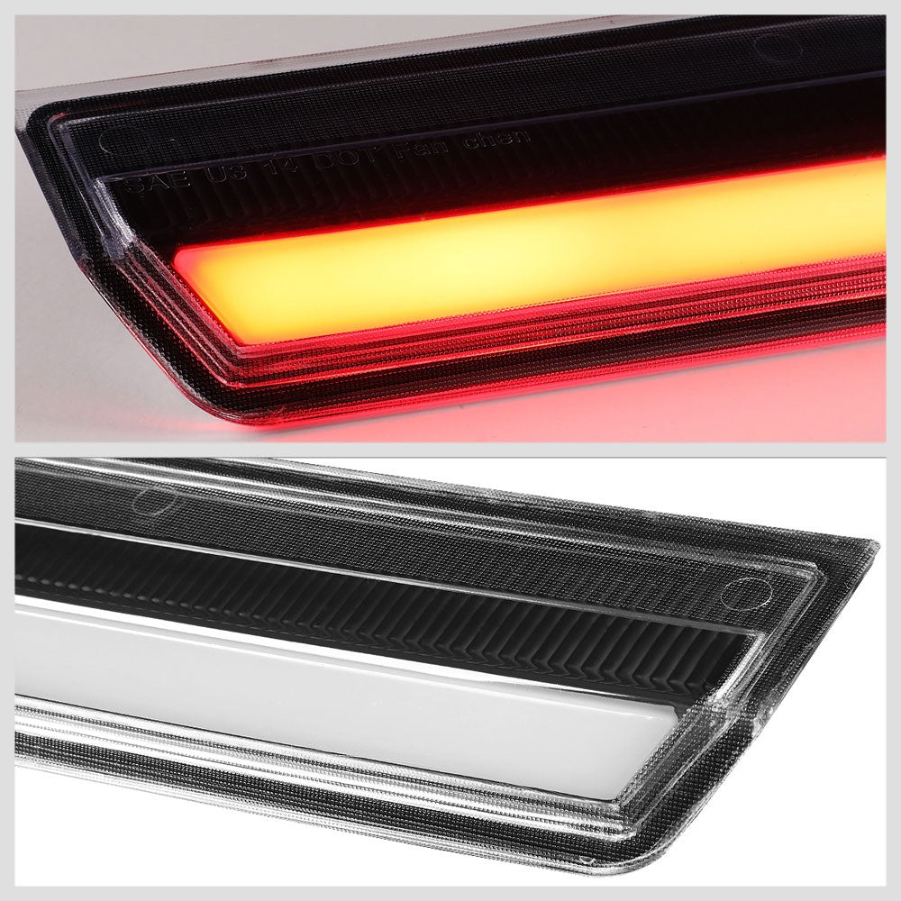 Black Housing/Clear Lens LED Rear Tail Third Brake Light For 15-20 Chevy Tahoe