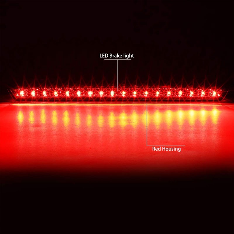 Chrome Housing Red Lens LED Rear 3RD Third Brake Light Lamp For 15-17 Tahoe