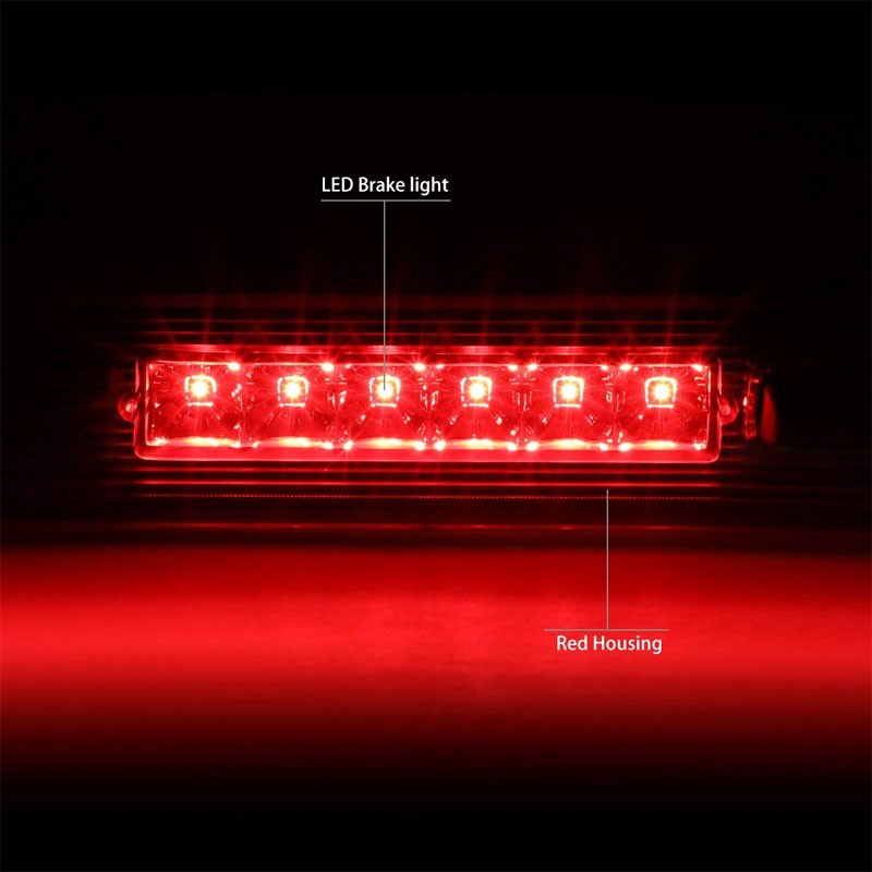 Chrome Housing Red Len Third Brake LED Light For Jeep 05-10 Grand Cherokee WK