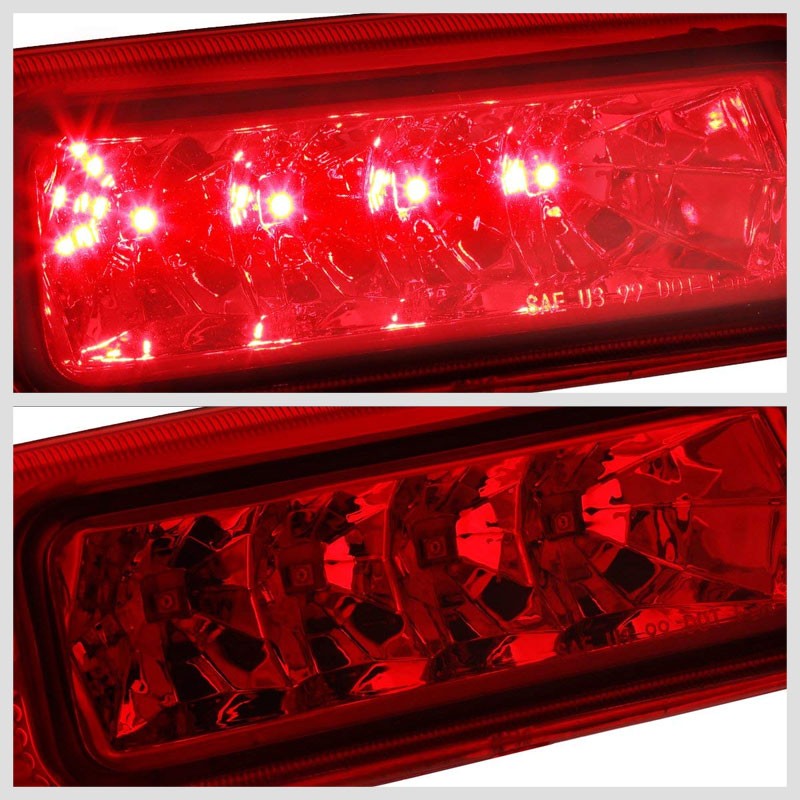 Chrome Housing Red Len Third Brake LED Light For Jeep 99-04 Grand Cherokee WJ