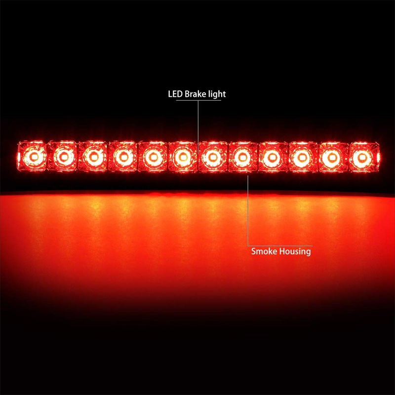 Chrome Housing Smoke Lens LED Rear 3RD Third Brake Light Lamp For 05-15 Armada