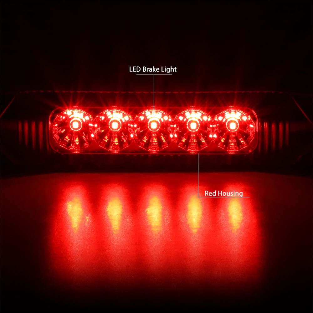 Chrome Housing/Red Lens LED Rear Tail Third Brake Light For 09-14 Nissan Cube