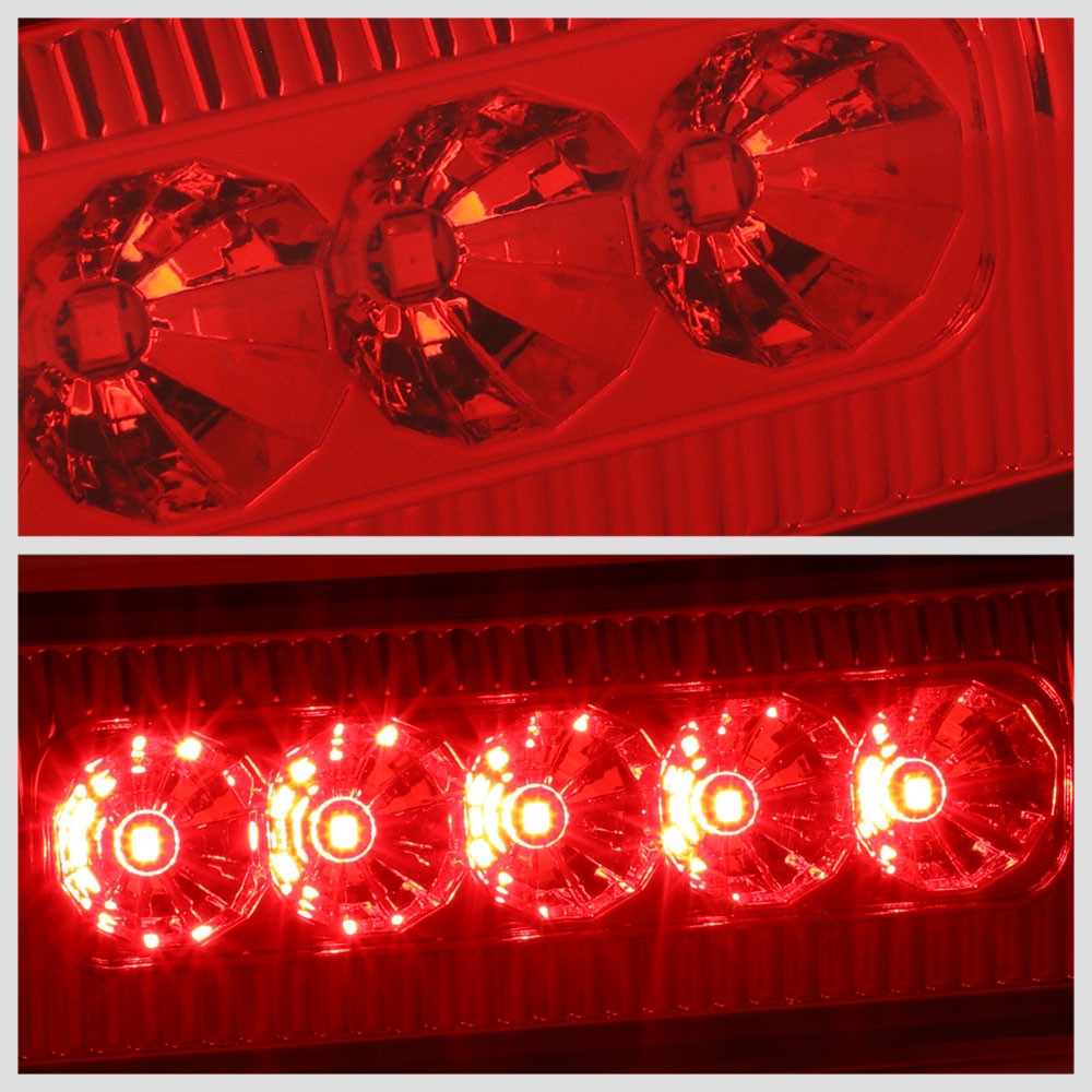 Chrome Housing/Red Lens LED Rear Tail Third Brake Light For 09-14 Nissan Cube
