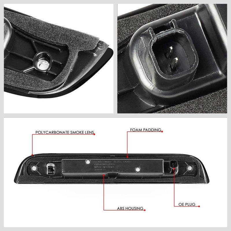 Smoke Lens/Black Housing Full LED Rear Third Brake Light for 07-17 Jeep Patriot