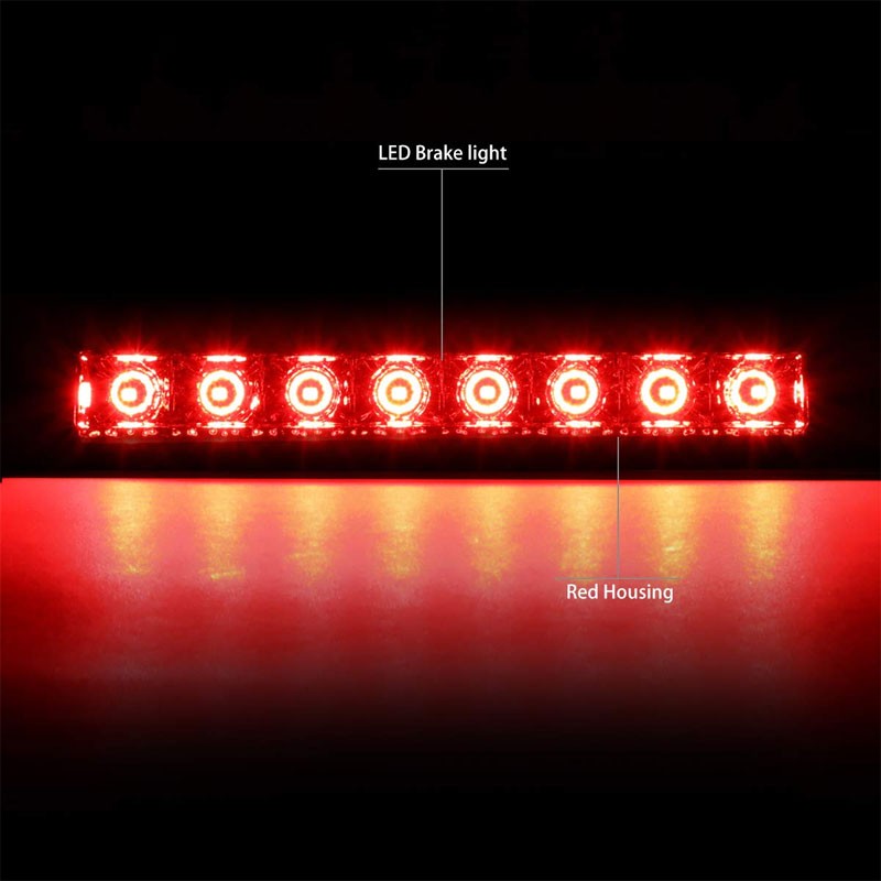 Red Lens/Chrome Housing Full LED Rear Third Brake Light for 07-17 Jeep Patriot