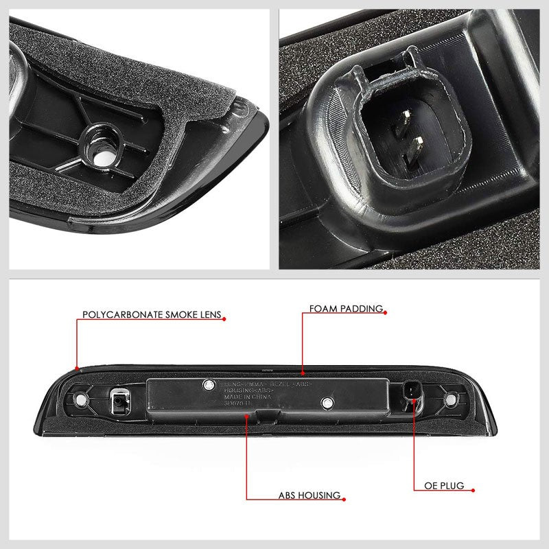 Smoke Len/Chrome Housing Full LED Rear Third Brake Light for 07-17 Jeep Patriot