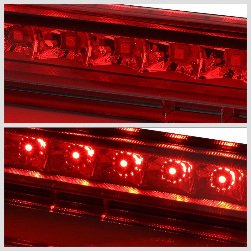 Chrome Housing Red Lens LED Rear 3RD Third Brake Light Lamp For 05-10 Scion tC
