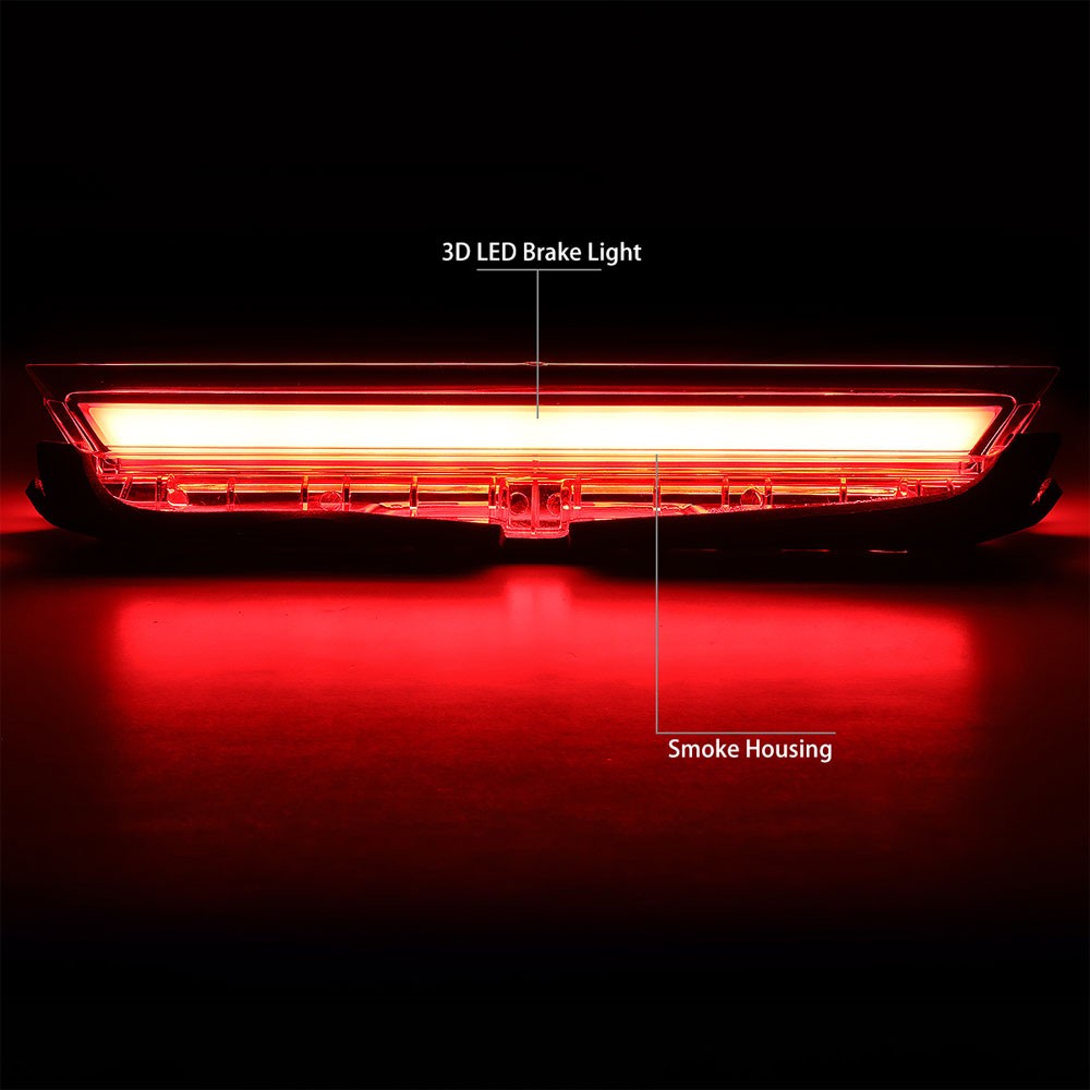 Chrome Housing/Smoke Lens 3D LED Bar Rear Third Brake Light For 11-16 Scion tC