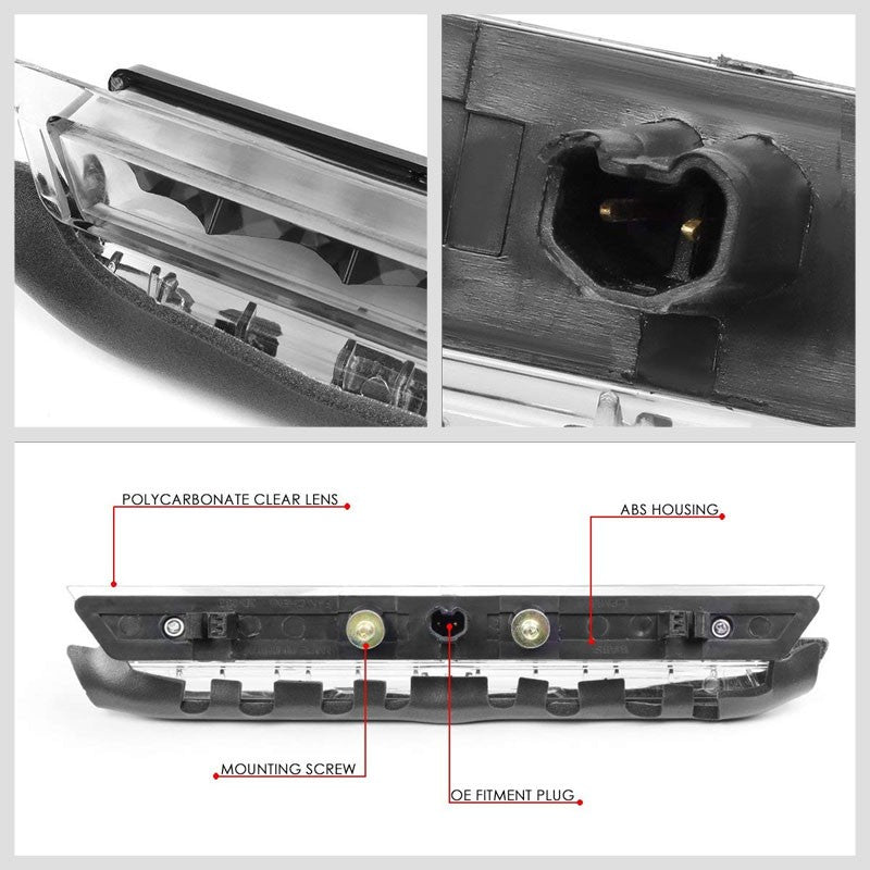 Black Housing Clear Lens LED Rear 3RD Third Brake Light Lamp For 11-16 Scion tC