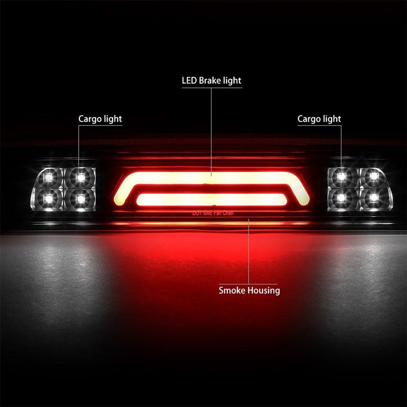 Black Housing Smoked Lens 3D LED Third Brake Light+Cargo Light For 07-20 Tundra