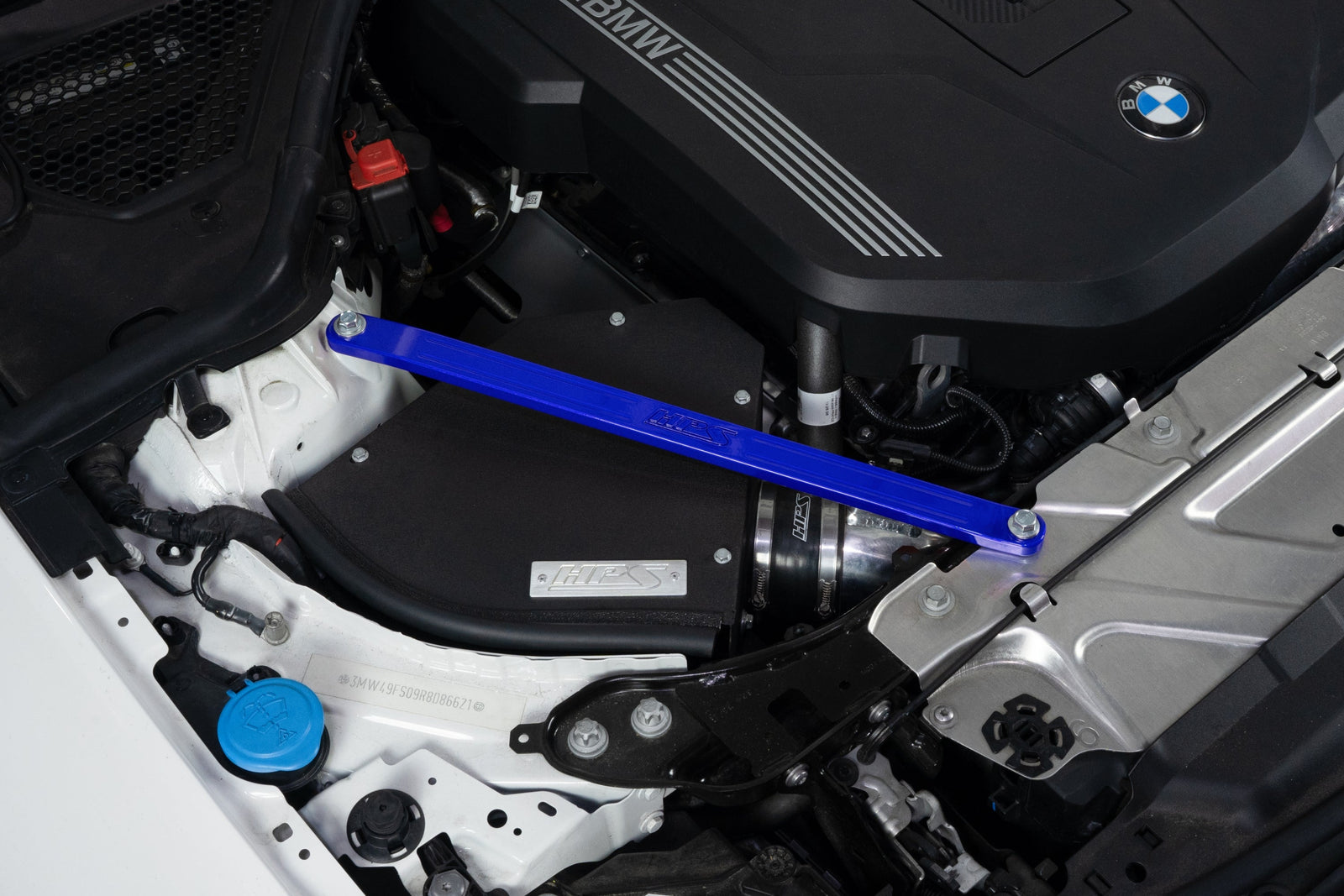 42-115BL HPS Blue Front Up Solid Strut Bar Tower Brace For 20-24 BMW M340i / 19-24 330i